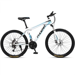 zcyg Mountain Bike zcyg Adult Mountain Bike, 21 Speeds Drivetrain, Steel Frame 24 / 26 Inch Wheels, With Dual Disc-Brake For Men Women Men's MTB Bicycle, Multiple Colors(Size:26inch, Color:White+Blue)