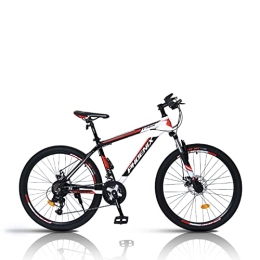 zcyg Bike zcyg Adult Mountain Bike, 24 Speed Drivetrain, 26 Inch Wheels, High Carbon Steel, Lock-Out Suspension Fork And Dual Disc Brake, Hardtail Bicycle For Mens Womens(Color:Black+Red)