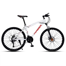 zcyg Bike zcyg Mountain Bike 24 / 26 Inch Wheel 21 Speed Mountain Bicycle For Men And Women, High Carbon Steel Frame Road Bike With Daul Disc Brakes Suitable For Outdoor Sports (Size:26inch, Color:White)