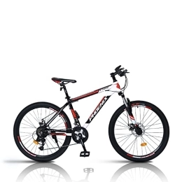 zcyg Bike zcyg Mountain Bike, 24 Speeds, Aluminum Frame 26 Inch Wheel, With Disc-Brake For Men Women Men's MTB Bicycle(Color:Black+Red)