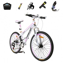 ZHIPENG Bike ZHIPENG 26-Inch Women's Mountain Bikes Adult 24-Speed Shift Bike, Dual Disc Brakes, Shock-Absorbing Front Fork, Effective Protection of The Car Body