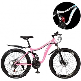 ZHIPENG Bike ZHIPENG Mountain Bicycle, 26 Inch Hardtail Mountain Bike, Dual Suspension Frame And Suspension Fork All Terrain Mountain, 21 Speed, Pink