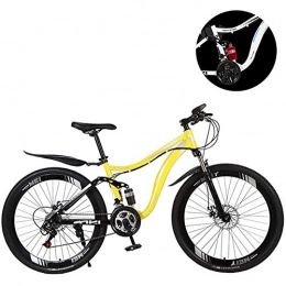 ZHIPENG Bike ZHIPENG Mountain Bicycle, 26 Inch Hardtail Mountain Bike, Dual Suspension Frame And Suspension Fork All Terrain Mountain, 21 Speed, Yellow