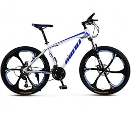 ZJMWQ Bike ZJMWQ Mountain Bike 2426-Inch 30-Speed Men'S Mountain Bicycle High-Carbon Steel Hard-Tail With Front Suspension Adjustable Seat, Disc Brake For Boys And Girls 120kg Load, Blue-24