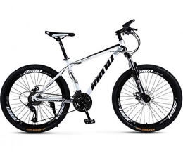 ZJMWQ Mountain Bike 2426-Inch 30-Speed Men'S Mountain Bicycle High-Carbon Steel Hard-Tail With Front Suspension Adjustable Seat, Disc Brake For Boys And Girls 120kg Load,White-24