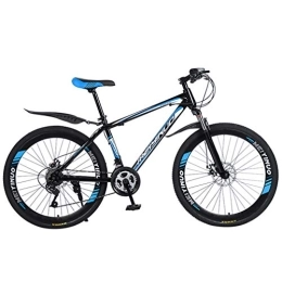 ZKHD Mountain Bike ZKHD 26-Inch, 27-Speed, 40-Spoke, High-Carbon Steel Wheel Mountain Double-Disc Brake, Shock-Absorbing And Variable-Speed Off-Road Bike, black blue, 26 inches