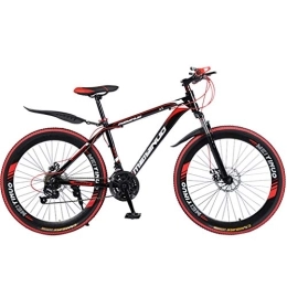 ZKHD Mountain Bike ZKHD 26-Inch Aluminum Alloy 27-Speed 40-Spoke Wheel Mountain Dual-Disc Brake Shock Absorption Variable Speed Cross Country Bike, black red, 26 inches