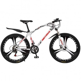 ZLMI Mountain Bike ZLMI Mountain Bike 26-Inch 27-Speed Adult Speed Bicycle Student Outdoors Bikes, Dual Disc Brake Hardtail Bike, Adjustable Seat, High-Carbon Steel Frame MTB Country Gearshift Bicycle, White