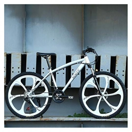 ZMJY Mountain Bike ZMJY Mountain Bike, 26 Inch Outdoor Travel Bicycle 21 Speed Variable Front And Rear Mechanical Disc Brake, White