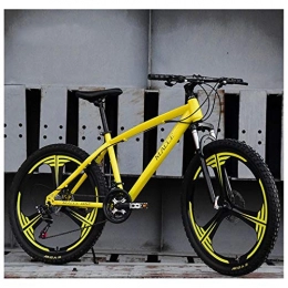 ZMJY Mountain Bike ZMJY Mountain Bike, 26 Inch Outdoor Travel Bicycle 21 Speed Variable Front And Rear Mechanical Disc Brake, Yellow