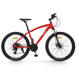 ZTIANR Bike ZTIANR 24" 26" Mountain Bicycle, 24 / 27 Speed Mountain Bike Adult Double Disc Brake Speed Bicycle, Red, 26 inch 27 speed