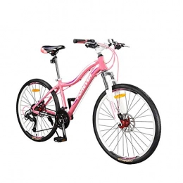 ZTIANR Mountain Bike ZTIANR Mountain Bicycle, 26" Wheel Adult MTB Mountain Bike Hardtail Front Suspension Hot Pink Lightweight Alloy Frame 27 Speed