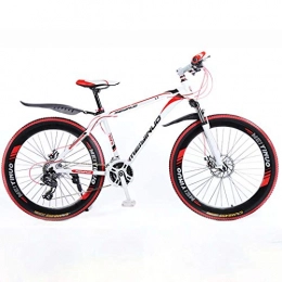 ZTYD Mountain Bike ZTYD 26In 24-Speed Mountain Bike for Adult, Lightweight Aluminum Alloy Full Frame, Wheel Front Suspension Mens Bicycle, Disc Brake, Red, B