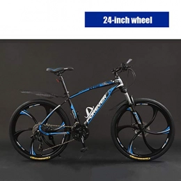 ZXCVB Bike zxcvb 24 Wheel Mountain Bike, 21 / 24 / 27 / 30 Speed, High-carbon Steel Adult Bicycle, Variable Speed Trail Bike, Double Disc Brakes, Full Suspension MTB
