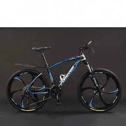 ZXCVB Mountain Bike zxcvb 24” Wheel Mountain Bike, 21 / 24 / 27 / 30 Speed, High-carbon Steel Adult Bicycle, Variable Speed Trail Bike, Double Disc Brakes, Full Suspension MTB