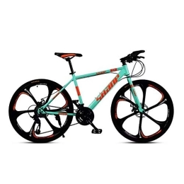 ZXM Mountain Bike ZXM Country Mountain Bike, 24 / 26 Inch Double Disc Brake, Adult MTB Country Gearshift Bicycle, Hardtail Mountain Bike with Adjustable Seat Carbon Steel Green 6 Cutter