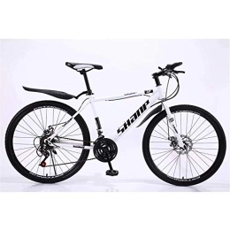 ZXM Mountain Bike ZXM Country Mountain Bike, 24 / 26 Inch Double Disc Brake, Adult MTB Country Gearshift Bicycle, Hardtail Mountain Bike with Adjustable Seat Carbon Steel White Spoke Wheel