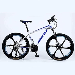 ZXM Bike ZXM Country Mountain Bike 24 / 26 Inch with Double Disc Brake, Adult MTB, Hardtail Mountain Bike with Adjustable Seat, Thickened Carbon Steel Frame, White Blue