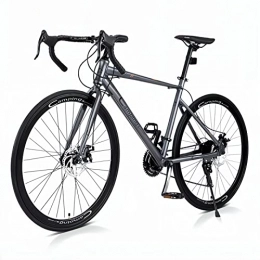 MHIBAX Road Bike 14 Speed 700c Wheels Road Bike, Lightweight Aluminum Road Bicycle With Dual Disc Brake, Front Fork Shock-absorbing Anti-slip For Men And Women's Outdoor Cycling Silver Grey