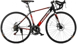 IMBM Bike 14 Speed Road Bike, 27 Inch Adult Disc Brakes Lightweight Aluminium Road Bike, Adjustable Seat & Handlebar (Color : Red)