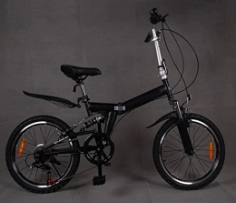 GHGJU Road Bike 20-inch 6-speed Folding Bike Speed Student Mountain Bike Adult Leisure Bike Outdoor Cycling, Black-20in