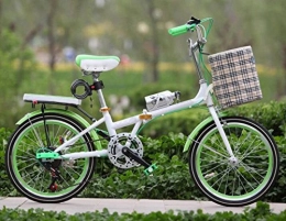 GHGJU Road Bike 20-inch Folding Bicycle Children's Adult Male And Female Students Car Ladies Bicycle Gift Car, Green-20in