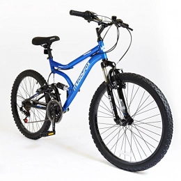 24" Typoon Mens KIDS BIKE - Small Adult MFX Bicycle in BLUE (Dual Sus)