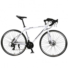 BNMKL Road Bike 26.8 Inch Road Bicycle, 30-Speed Mountain Bike, 700C Wheels Commuter City Road Bike, Double Disc Brake, Aluminum Alloy Frame, Road Bicycle Racing, Men's And Women Adult-Only, White black