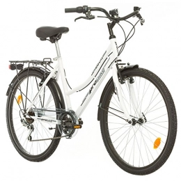 Multibrand Distribution  26" coll Probike 26 City bike 18-speed urbane Unisex White 455mm