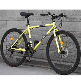 HAOYF Bike 26 Inch 24-Speed Road Bike, Double Disc Brake, High Carbon Steel Frame, Road Bicycle Racing, 5 Colours, Unisex Road Bike, Rider Height 160-185Cm (5.2-6 Feet), Yellow
