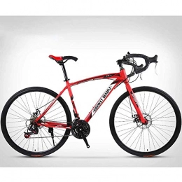 BHDYHM Road Bike 26-Inch Road Bicycle, 24-Speed Bikes, Double Disc Brake, High Carbon Steel Frame, Road Bicycle Racing, Red