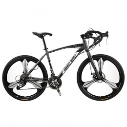 Byjia Road Bike 26 Inch Road Bicycle, 27 Speed Bikes with Double Disc Brake, High Carbon Steel Frame, Road Bicycle Racing, for Adult Men's And Women, Gray, 26inch