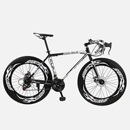 Aoyo Road Bike 26 Inches 27-Speed Bicycle Road Bike, Double Disc Brake, High Carbon Steel Frame, Speed Mountain Road Bicycle Racing, Men's And Women Adult, (Color : White)