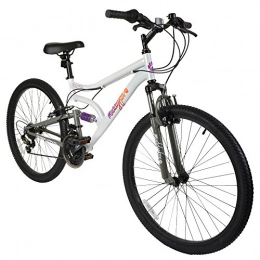 Muddyfox Bike 26" Inspire Ladies BIKE - Adult MFX Bicycle in WHITE & PINK (Dual Sus)