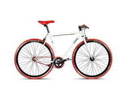 Montana Big Sky Bike 28 Inch Montana Pista Fixed Gear Bicycle, Colour: White / Red, Frame Size: 56 cm