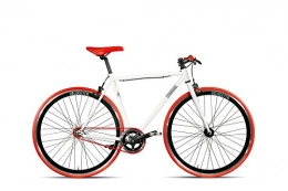 Montana Big Sky Bike 28 inch Montana Pista Fixed Gear Bicycle, white-red, 56 cm
