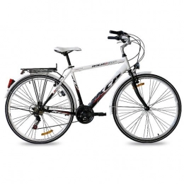  Road Bike 28" KCP CITY COMFORT CRUISER BIKE Mens WILD CAT 18S SHIMANO black white - (28 inch)