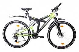 MIFA  28inch Biria Cross Fully Mountain Bike 21Speed Shimano Disc StVZO Black / Green