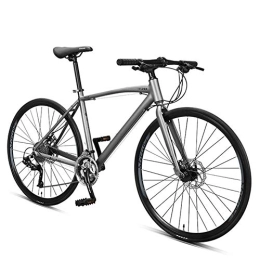 DJYD Road Bike 30 Speed Road Bike, Adult Commuter Bike, Lightweight Aluminium Road Bicycle, 700 * 25C Wheels, Racing Bicycle with Dual Disc Brake, Black FDWFN (Color : Grey)