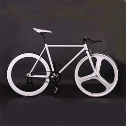 48CM 52CM Fixed Gear Bike Steel Frame Cycling Magnesium Alloy Wheel Single Speed Track Bicycle-White 2