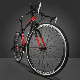 WANYE Road Bike 700C *28C Road Bike, Steel City Commuter Bicycle With 27 Speeds Drivetrain 2 Colors black red-27speed
