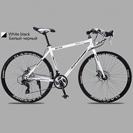 BSWL Road Bike 700C Aluminum Alloy Road Bike 21 27And30speed Road Bicycle Two-Disc Sand Road Bike Ultra-Light Bicycle, Black And White, 33