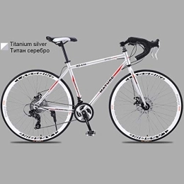 BSWL Road Bike 700C Aluminum Alloy Road Bike 21 27And30speed Road Bicycle Two-Disc Sand Road Bike Ultra-Light Bicycle, Titanium Silver, 30