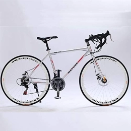 700C Road Bike 21/27/30 Variable Speed Bicycle Bend Handle Double Disc Brake Aluminum Road Bicycle Male And Female Bike,Titanium Silver,27