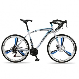 KaO0YaN Road Bike Adult Mountain Bike City Bike, Men'S Cycling Race Cross-Country Bicycle, Road Bike 700C Wheels Racing Bicycle With Dual Disc Brake, 26 Inches-27-Speed Wheel - White Blue_Inflatable Tire
