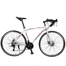 Adult Road Bike 700C Wheels Aluminum Alloy 26.8 Inch Comfort Bike 21 Speed Dual Disc Brake Road Bicycle Adult Ladies Men Unisex,White Red