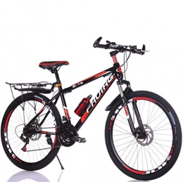 ALOUS Bike ALOUS 24 inch / 26 inch mountain bike adult speed double disc brake vibration reduction bicycle (Color : Red black, Size : 26inch)