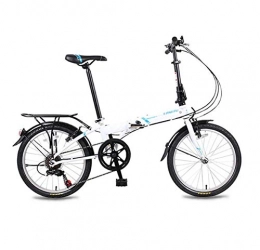 AOHMG Bike AOHMG Folding Bike Lightweight, 6-Speed Adult City Foldable Bike With Comfort Saddle, White_20in