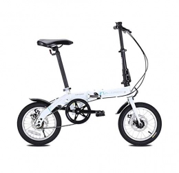 AOHMG Bike AOHMG Folding Bike Lightweight Single-Speed Foldable Bike, With Comfort Saddle Durable Frame, White_14in