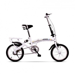 AOHMG Bike AOHMG Folding Bikes for Adults, 6-Speed Folding Bicycle Lightweight Reinforced Frame Foldable Bike, White_16in